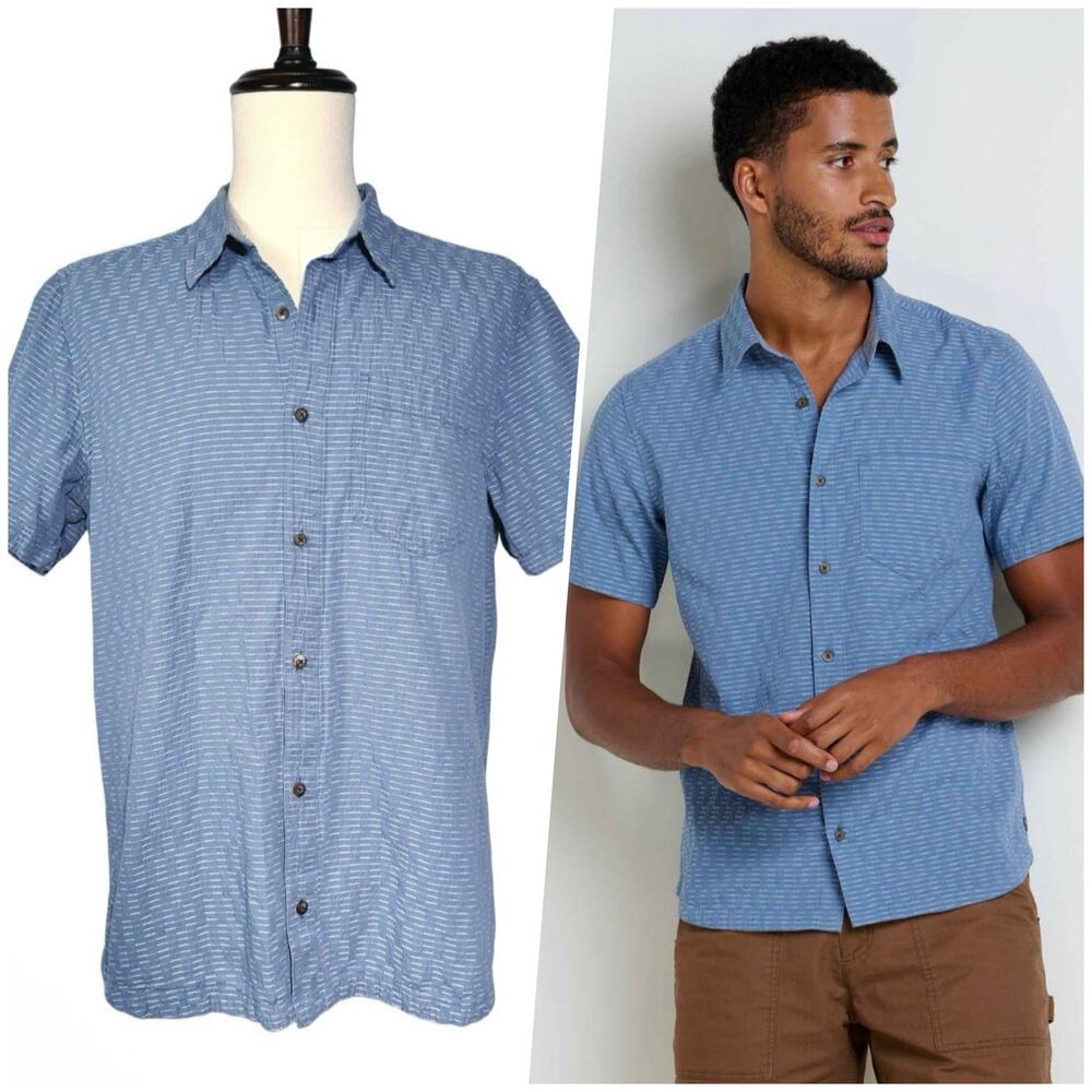 Toad & Co | Men | Harris Dobby Weave Organic Cotton SS Button Up Shirt | Size XL